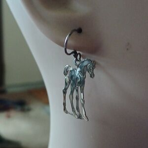 Sterling Colt/Foal Filly Earrings Sweet! Foal Is 1" Lightweight Vintage